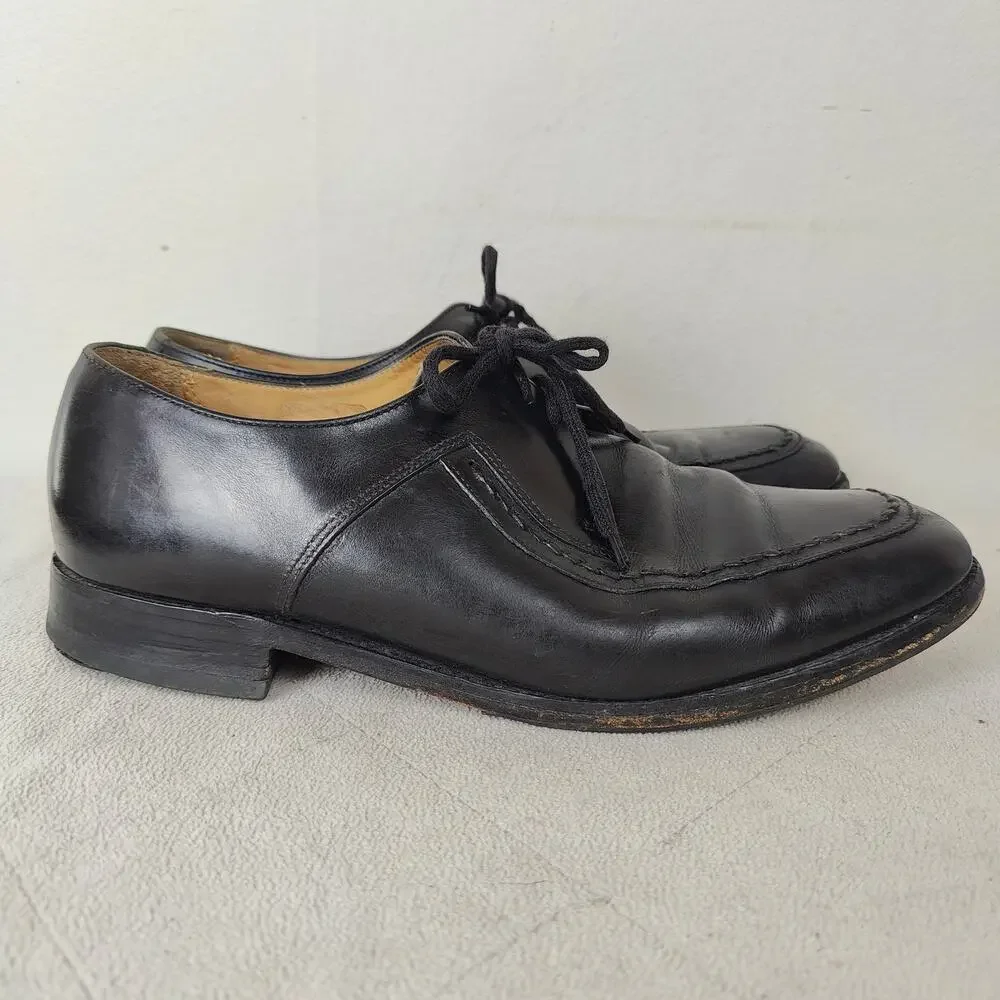 Loake Fontwell‎ U-Tip Oxford Shoes Mens UK 8 US 9 Black Leather Lace Up Formal